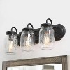 LNC Aries 19-in 3-Lights Black and Mason Jar LED Farmhouse Vanity  Lights - 3 of 4