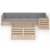 vidaXL Patio Lounge Set Outdoor Sectional Sofa Set with Cushions - Natural - 3 of 4