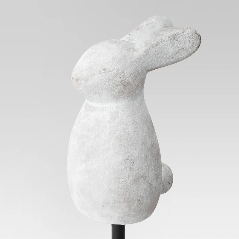3pc Cement Rabbit Stake Outdoor Figurine Set White - Threshold&#8482;, 5 of 6