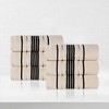 Zero Twist Cotton Solid and Jacquard Bathroom Towel Set by Blue Nile Mills - 2 of 4