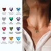 Unique Bargains Women's Birthstone Cubic Zirconia 18K Gold Plated Heart Necklace 17.7" - 3 of 4