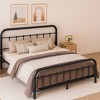 Metal Platform Bed Frame Victorian Style Wrought Iron Headboard and Footboard No Box Spring Needed - 2 of 4