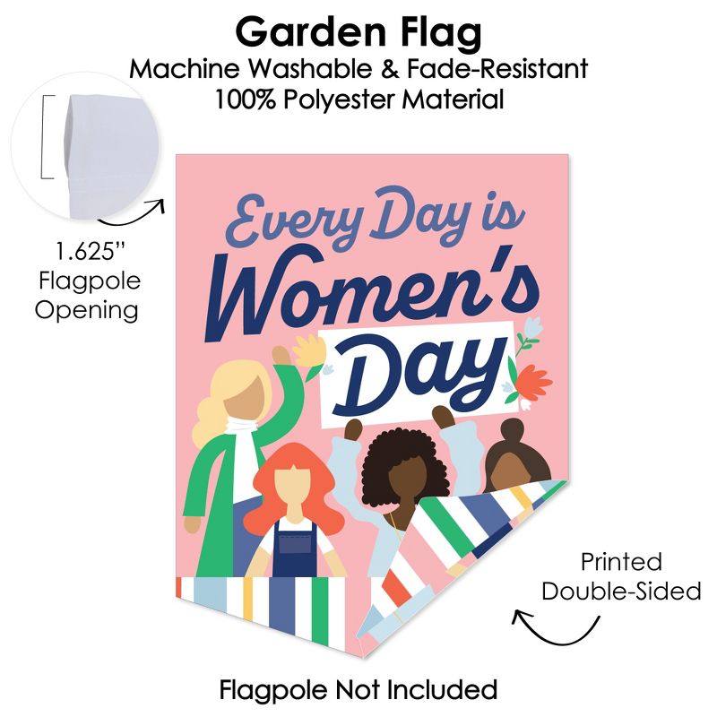 Big Dot of Happiness Women's Day - Outdoor Home Decorations - Double-Sided Feminist Party Garden Flag - 12 x 15.25 inches, 3 of 9