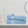 Modern Solid Classic Premium Luxury Cotton 2 Piece Bath Sheet Towel Set by Blue Nile Mills - 2 of 4