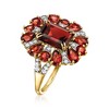 Ross-Simons 6.30 ct. t.w. Garnet and .24 ct. t.w. Diamond Ring in 14kt Yellow Gold - 3 of 4