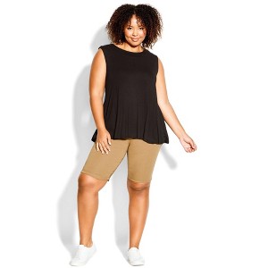 Avenue Women's Plus Size Butter Denim Pull On Short - 1 of 4