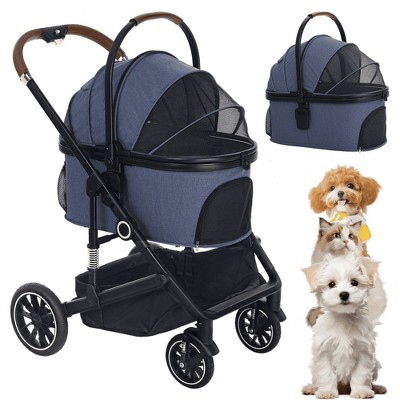 Kinder King 3-in-1 Pet Stroller for Dog, Folding Cat and Dog Stroller with Detachable Cradle