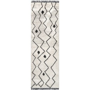 Nuloom Mari Moroccan 2x8 Runner Shag Indoor Area Rug for Living Room Bedroom Dining Room Nursery Entryway Hallway Kitchen, Beige/Ivory - 1 of 4