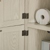 Sapphtopaz Modern Corner Bathroom 4-Tier Cabinet with 8 Doors Farmhouse Pantry Cabinet Bookshelf Cabinet with Shelves Storage for Living Room - 4 of 4