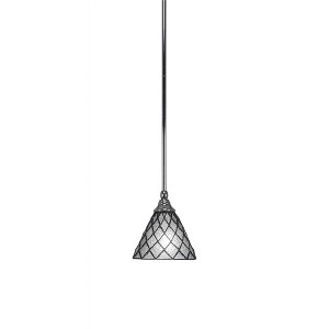 Toltec Lighting Any 1 - Light Pendant in  Chrome with 7" Diamond Ice Art Glass Shade - 1 of 1