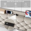 King Size Platform Bed Frame with Storage Headboard & USB Charging Station | Button Tufted Upholstery, Noise-Free Design - 3 of 4