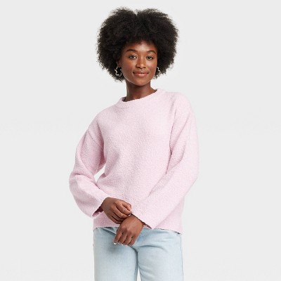 Womens Oversized Crewneck Pullover Sweater - Universal Thread Pink L