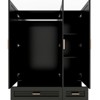 Keloyid Black Wood 47.24 in. Armoire with 4 Drawers and 3 Shelves - 2 of 4