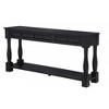 Acacia Wood and MDF Console Table with 3 Drawers and Shelf and Mediterranean Style - 2 of 4