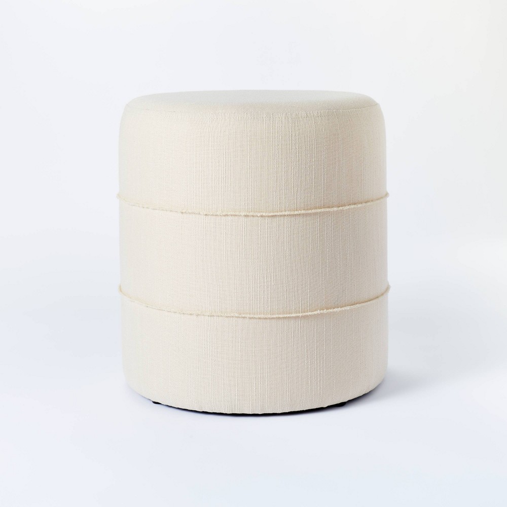 Photos - Pouffe / Bench Catalina Mudcloth Round Ottoman Cream - Threshold™ designed with Studio Mc