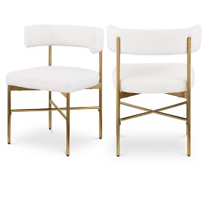 Meridian Furniture,Rivage Durable Linen Textured Fabric Dining Chair, Set of 2 - 1 of 4