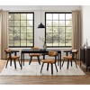 Art Leon Modern Faux Leather Dining Chairs with Curved Wood Armrest, Black - 3 of 4