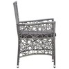 vidaXL Patio Chairs with Cushions, Set of 2 - Poly Rattan Garden Chairs - Water-Resistant & Weatherproof - Gray - 4 of 4