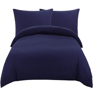 PiccoCasa 110gsm Microfiber Comfortable Duvet Cover with 31.5" Pillowcases Set 3 Pcs - 1 of 4