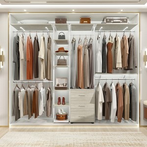 Aheaplus 96'' Wide Heavy-duty Closet Organizer System with Drawers and Tower Kit - 1 of 4