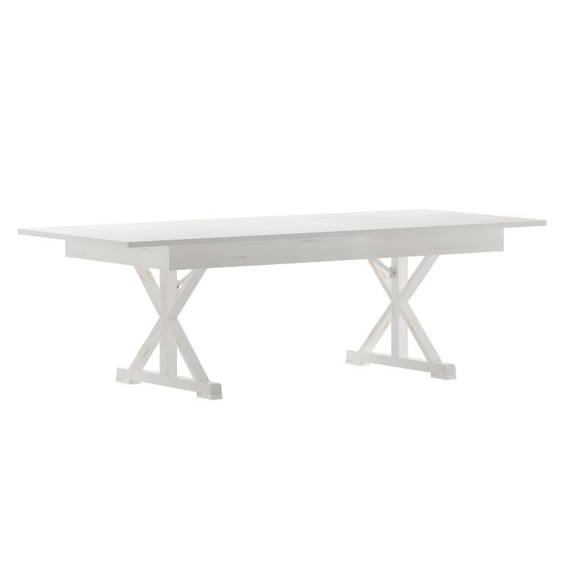 Flash Furniture HERCULES 8' x 40" Rectangular Solid Pine Folding Farm Table with X Legs, 1 of 14