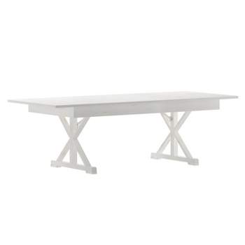 Flash Furniture HERCULES 8' x 40" Rectangular Solid Pine Folding Farm Table with X Legs