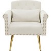 Streamdale OFF WHITE velvet armchair with metal legs - 4 of 4