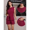 INSPIRE CHIC Women's Crew Neck Button Vest Shorts Business Casual Outfits Blazer Suit Set 2 Pcs - 2 of 4