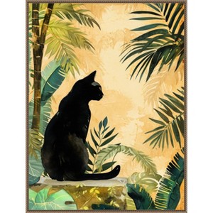 Amanti Art Cats Life Jungle by Justyna Jaszke Framed Canvas Wall Art - 1 of 4