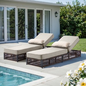 Buenhomino Outdoor Chaise Lounge Chairs with 5-inch Cushions, 5 Level Adjustable Backrest Recliner for Poolside Lounging or Patio Retreat - 1 of 4