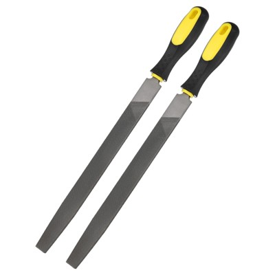 Unique Bargains Flat Metal File High Carbon Steel PVC Grip Handle Hand Files W PVC Grip