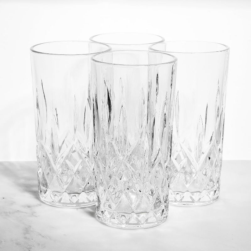 LEMONSODA Crystal Cut Highball Glasses Set of 4 – 12Oz, 1 of 7