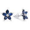 Pompeii3 2.19Ct Blue Sapphire & Diamond Alexa Earrings 14k White Gold Lab Created - 2 of 4