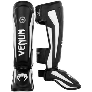 Venum Elite Lightweight Standup Protective MMA Shin Guards - Black/White - 1 of 2