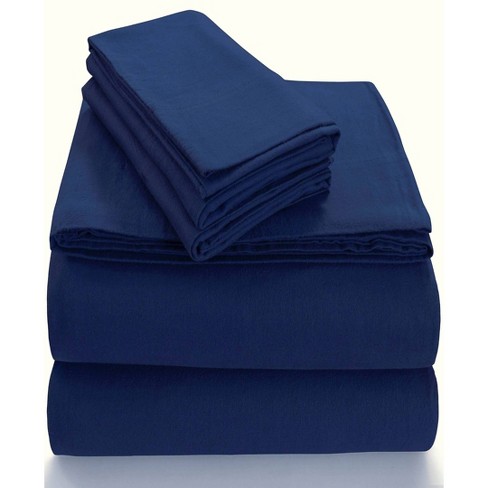 Twin Extra Deep Pocket Solid Sheet Set Dark Blue - Tribeca Living : Target