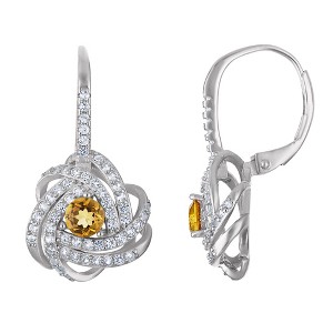 Designs by Gioelli Sterling Silver Gemstone Knot Earrings - 1 of 2