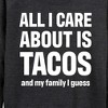 Women's - Instant Message - All I Care About Is Tacos Lightweight French Terry Wide Neck Long Sleeve Shirt - 2 of 4