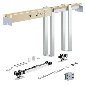 SMARTSTANDARD 36 in. Pocket Door Frame, Pocket Door Hardware Kit with 120 Lbs Two-Way Soft-Close, Fit for 24'' to 36'' Width Door - 1 of 4