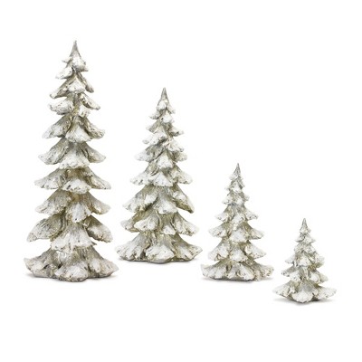 Melrose Frosted Pine Tree Decor (Set of 4)