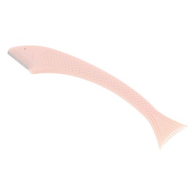 Unique Bargains Fishtail Crescent Type Eyebrow Trimmer Pink 1 Pc