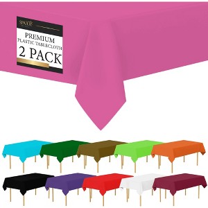 Plastic Tablecloth Disposable, Tablecloths for Rectangle Tables 54 inch. x 108 inch. Fits Tables Up to 8 Feet, Table Cloth for Party - SparkSettings - 1 of 4