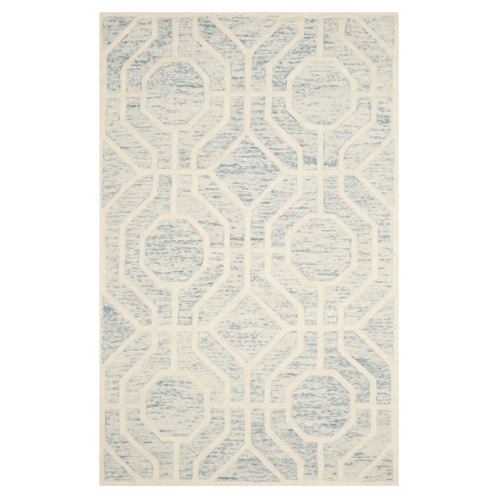 4'x6' Light Blue/Ivory Geometric Tufted Area Rug - Safavieh