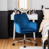 Costway Velvet Accent Office Armchair Adjustable Swivel Removable Cushion Pink\Blue\Grey - 2 of 4