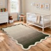 Washable Scalloped Living Room Rugs, Indoor Modern Ombre Soft Non Slip Area Rug for Bedroom, Large Home Decor Carpet for Dining Room - 4 of 4