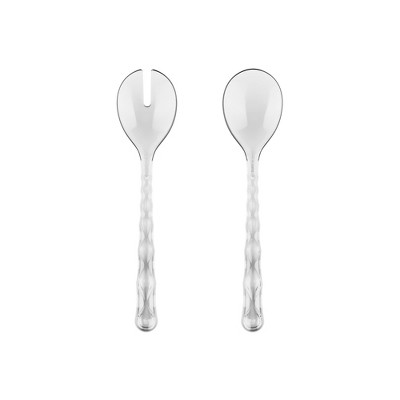 Guzzini Vanity Salad Servers, 10.8" Acrylic Crystal Utensils - Chic BPA-Free Translucent Design, Ergonomic & Dishwasher Safe - Clear