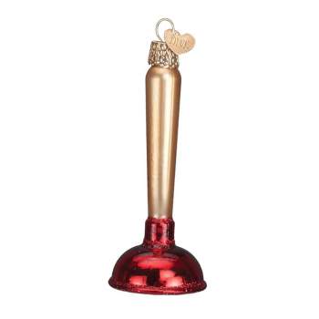 Old World Christmas Toilet Plunger  -  1 Ornament 4.25 Inches -  Ornament Plumber Clog  -  32193  -  Glass  -  Multicolored