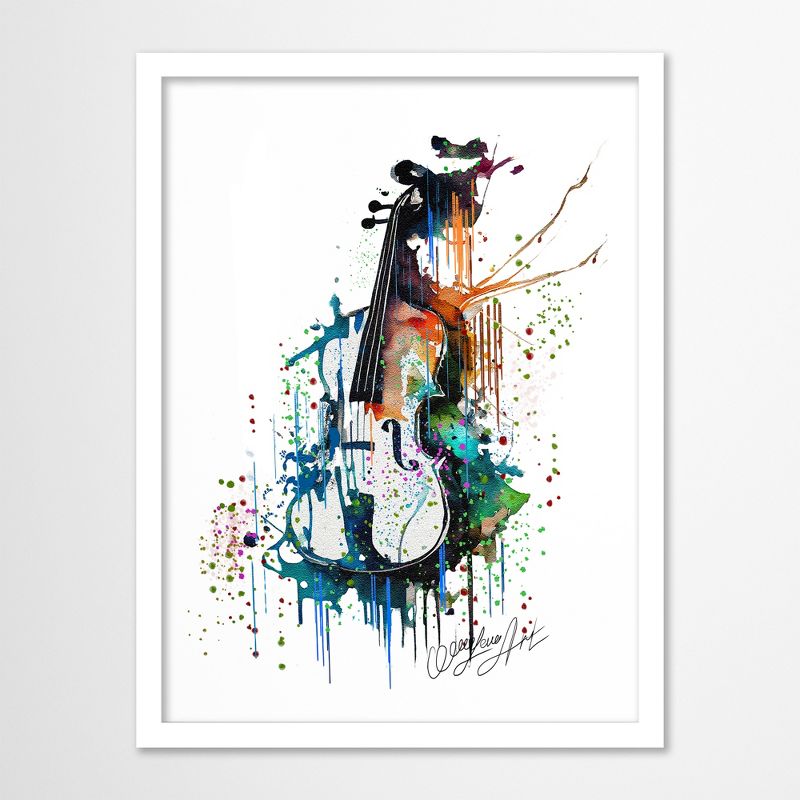 Americanflat Abstract Wall Art Room Decor - Colorful Watercolor Violin by OLena Art, 1 of 7