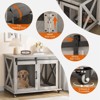 37'' Dog Crate Furniture Side End Table with Flip Top and Movable Divider, Furniture Style Dog Home with Wheels，Wooden Dog Crate Table Large - 2 of 4