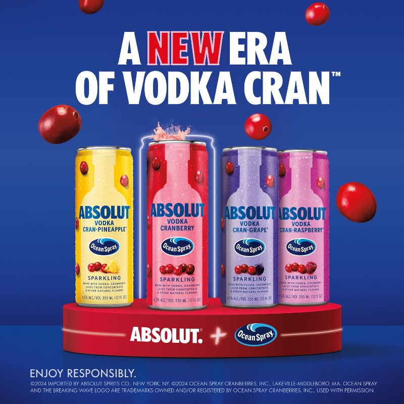 Absolut Ocean Spray Variety Cocktails - 8pk/12 fl oz Cans, 2 of 4