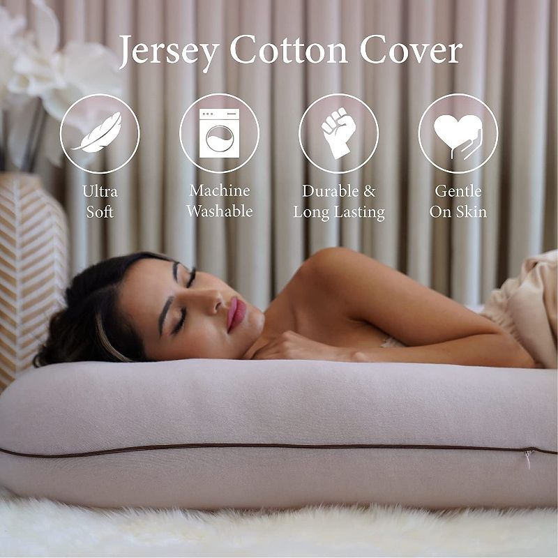 PharMeDoc Pregnancy Pillow, U-Shape Full Body Maternity Pillow, Jersey Cotton Cover, 5 of 9
